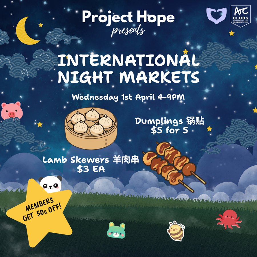 International Night Markets event poster